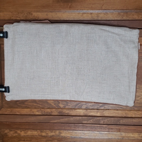 ARHAUS Suede and Linen Lumbar Accent Pillow Accent Pillows